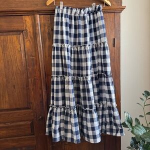 Urban Renewal Remnants Gingham Tiered Maxi Skirt